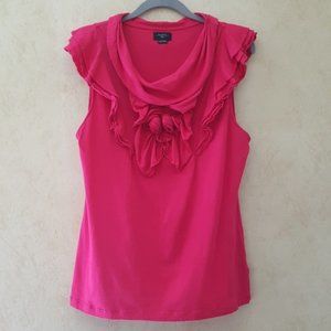 Anthropologie Deletta Bright Hot Pink with Ruffles